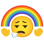face exhaling + rainbow