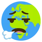 face exhaling + globe showing Europe-Africa