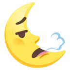 face exhaling + last quarter moon face