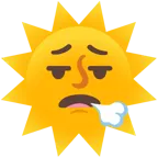 face exhaling + sun with face