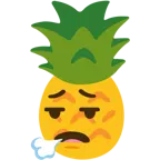 face exhaling + pineapple