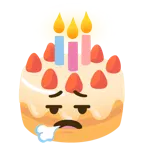 face exhaling + birthday cake