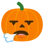 face exhaling + jack-o-lantern