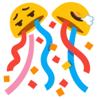 face exhaling + confetti ball