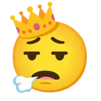 face exhaling + crown