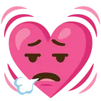 face exhaling + beating heart