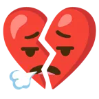 face exhaling + broken heart