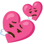 face exhaling + two hearts