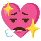 face exhaling + sparkling heart