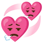 face exhaling + revolving hearts