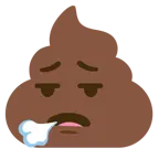 face exhaling + pile of poo