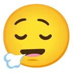 face exhaling + relieved face