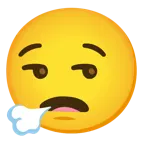 face exhaling + smirking face