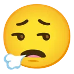 face exhaling + unamused face