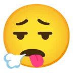 face exhaling + face with tongue