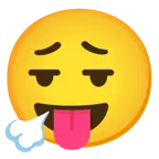 face exhaling + squinting face with tongue