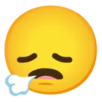 face exhaling + disappointed face