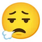 face exhaling + worried face