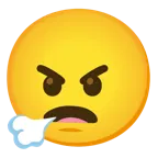 face exhaling + angry face