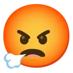 face exhaling + enraged face