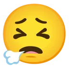 face exhaling + persevering face