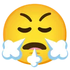 face exhaling + face with steam from nose