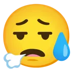 face exhaling + sad but relieved face