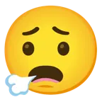 face exhaling + anguished face