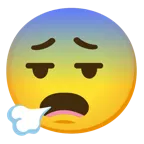 face exhaling + fearful face