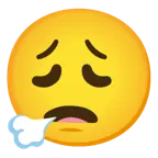 face exhaling + weary face