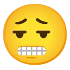 face exhaling + grimacing face