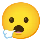 face exhaling + face with open mouth
