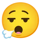 face exhaling + hushed face