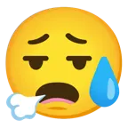 face exhaling + anxious face with sweat