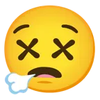 face exhaling + face with crossed-out eyes