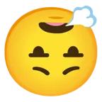 face exhaling + upside-down face