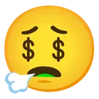 face exhaling + money-mouth face