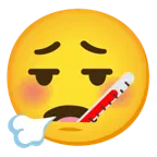 face exhaling + face with thermometer
