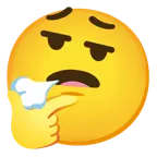 face exhaling + thinking face