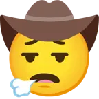 face exhaling + cowboy hat face
