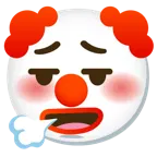 face exhaling + clown face