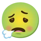 face exhaling + nauseated face