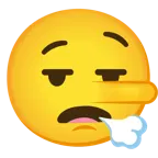 face exhaling + lying face