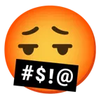 face exhaling + face with symbols on mouth