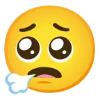 face exhaling + pleading face