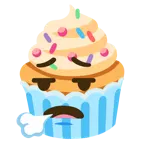 face exhaling + cupcake