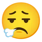 face exhaling + frowning face