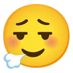 face exhaling + smiling face