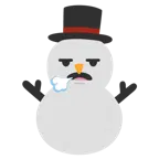 face exhaling + snowman without snow