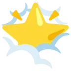 face in clouds + glowing star